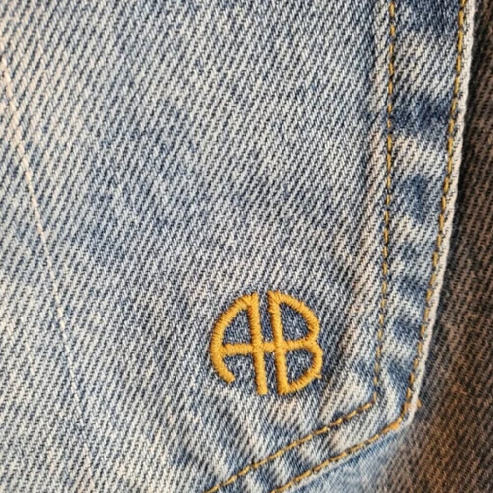 Anine Bing Wide Flare Leg Jeans, Size 28 - Picture 3 of 8